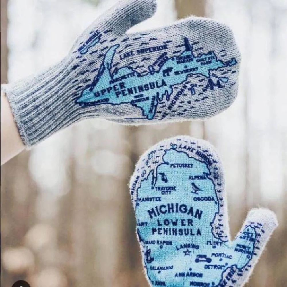 Michigan Mittens | Gray Michigan Mittens | One Size Adult
